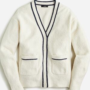 J. Crew Cream Cardigan with Navy Accents